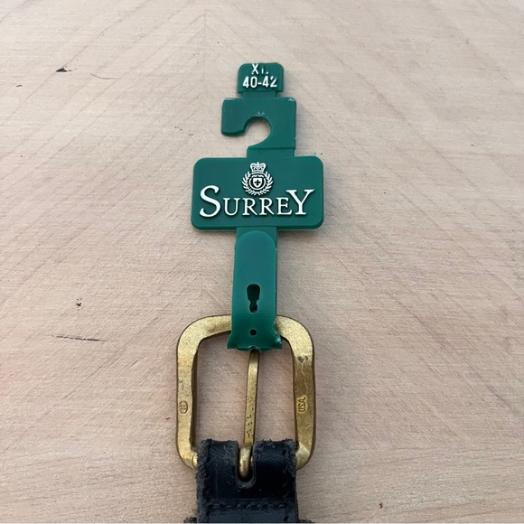 Surrey Classic Woven Black Belt with Gold Buckle Leather Ends NWT Men's XL 40-42 - Picture 2 of 5